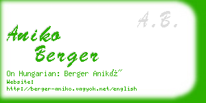 aniko berger business card